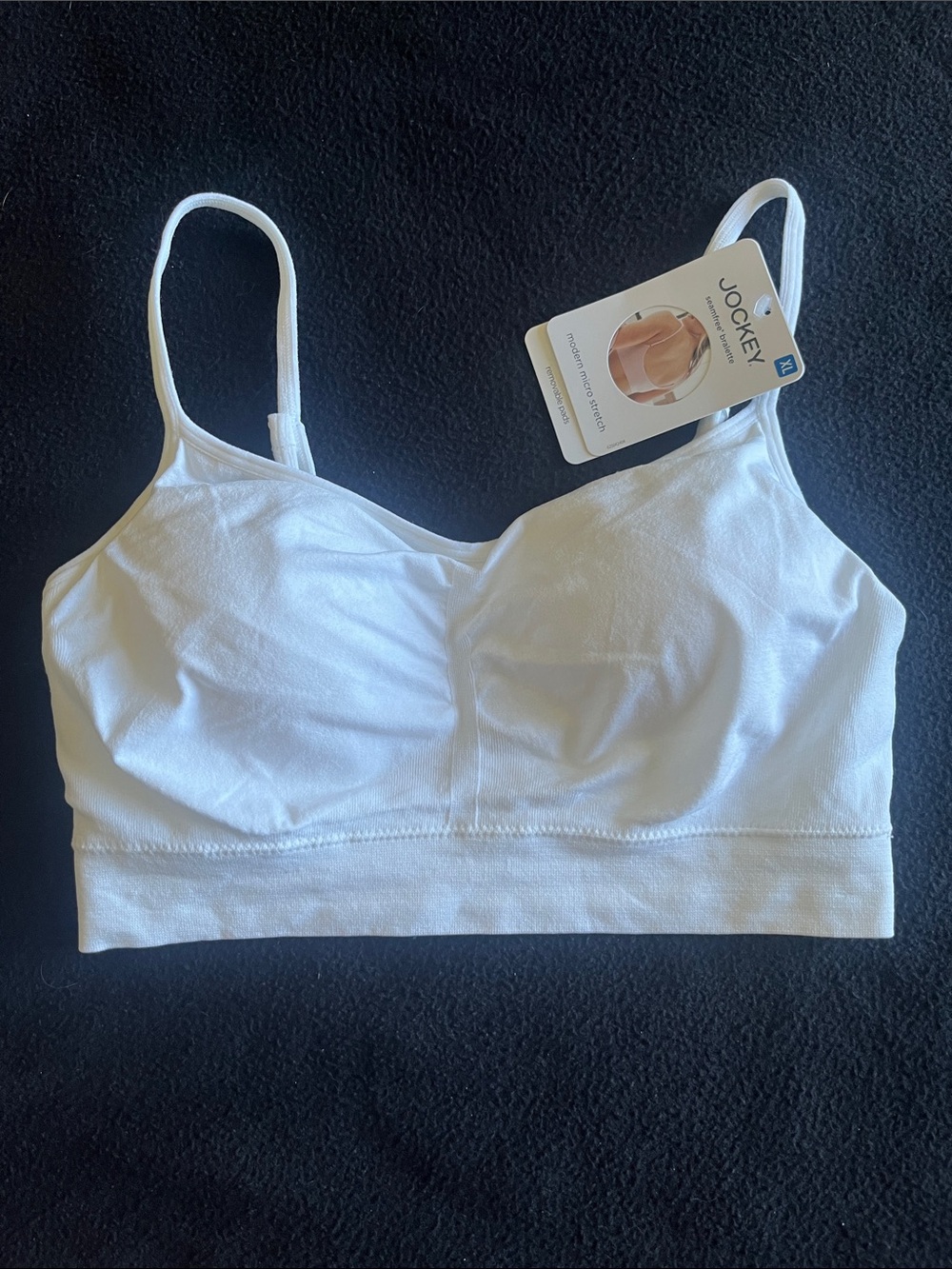 Jockey White Seamless Stretch Bralette with Adjustable Straps